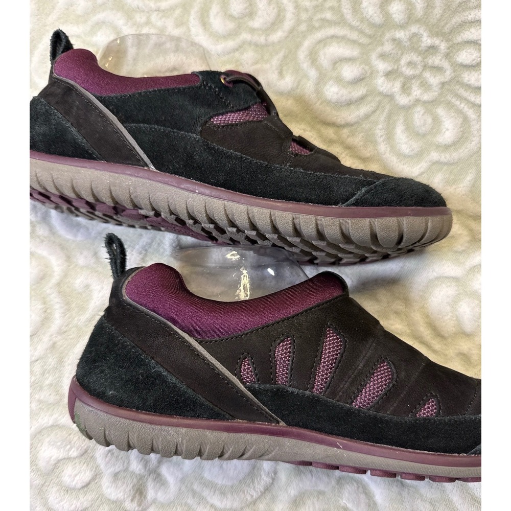 Clarks Outdoor Suede Purple Mesh Slip‎ On Sneakers Walking Shoes Womens Size 8.5